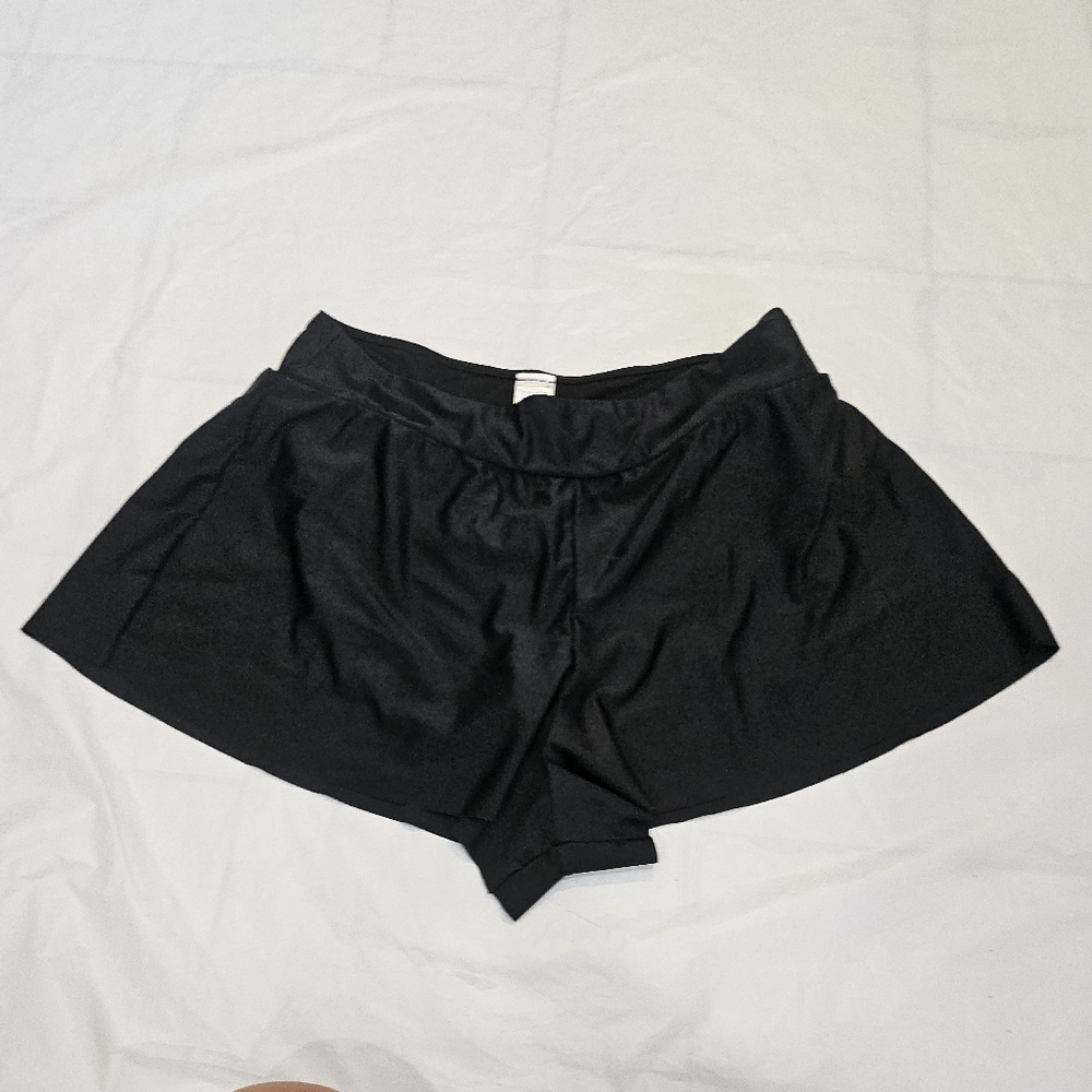 Time and Tru Black Flowy Swim Shorts Swimsuit Bottom Women’s Size L (12-14)